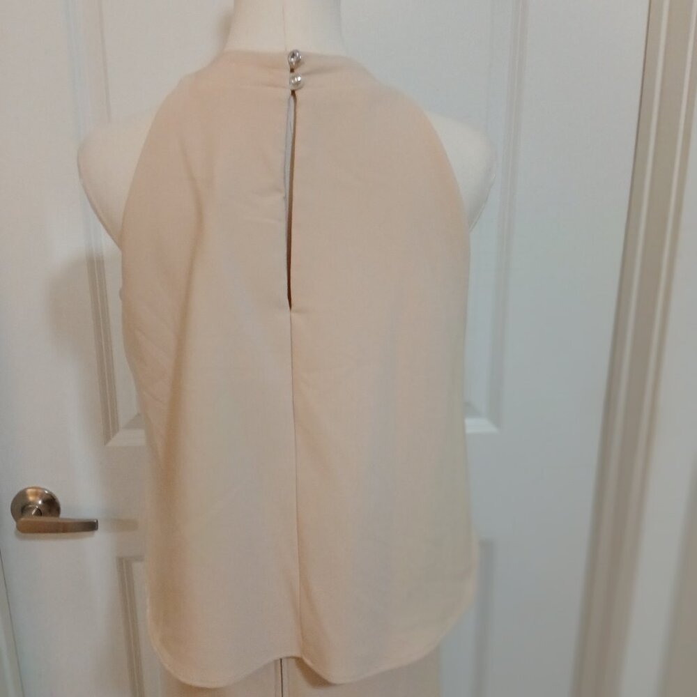 NWOT Windsor 2 Piece Formal Maxi Dress Women’s Size M Set Beige Halter Crop Top - Picture 3 of 6
